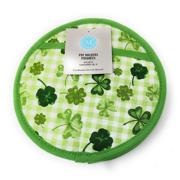 St. Patrick's Day Shamrock Kitchen Tea Hand Towels and Pot Holders (Set of 4) - Picture 3 of 4